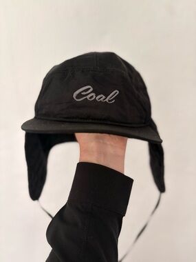 Coal Black Flannel Lined Trapper Hat with Ear Flaps